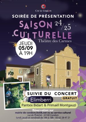 Soirée de présentation de la saison culturelle du théâtre des Carmes