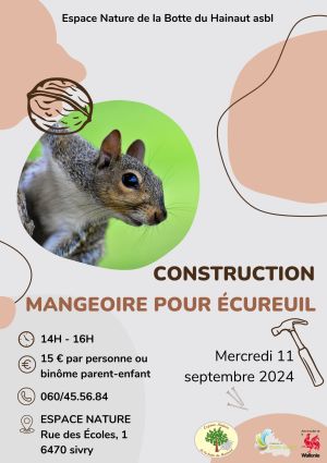 Construction d'une mangeoire pour écureuil