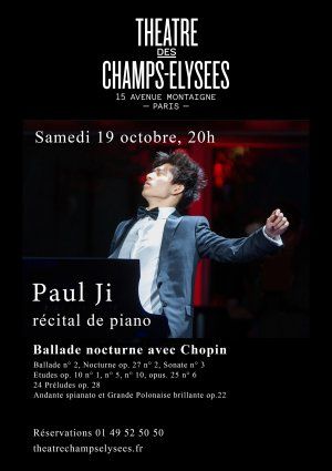 Paul Ji en récital au Théâtre des Champs-Elysées à Paris le 19/10