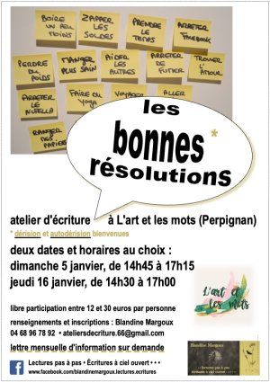 Les bonnes résolutions • Atelier d'écriture