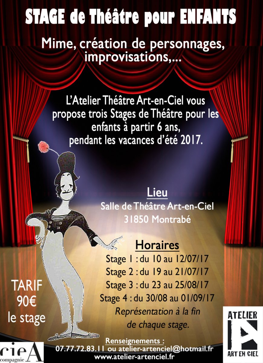 Stages De Théâtre Pour Enfants Pendant Les Vacances Dété 2017 Proche De Toulouse 31850 